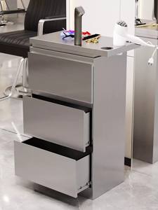 Armoire à outils en acier inoxydable pour salon de coiffure et barbier avec roulettes - Mobilier de salon commercial - Product Image 3