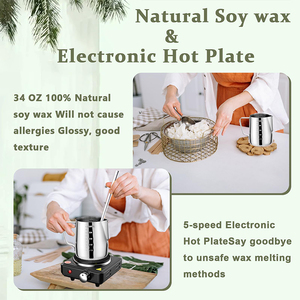 Bộ dụng cụ làm nến hoàn chỉnh, máy làm tan sáp, dụng cụ làm nến tự làm, dành cho người lớn, người mới bắt đầu, bộ dụng cụ làm nghệ thuật nến, 8 mùi hương, nồi tan sáp, sáp đậu nành - Product Image 4