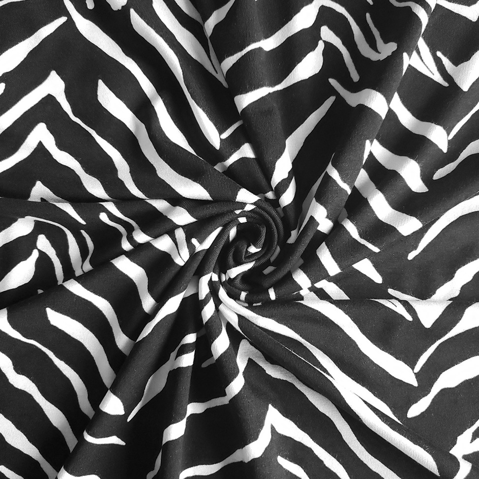 Most Popular Zebra Dapple Printed Fabric Rayon Viscose Material Fabric Stretchy