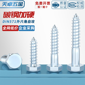 Hex Head Self Tapping Screws M6 M8 M10 M12 M16 Galvanized Carbon Steel For Wood Construction Grade A Level 4.8 - Product Image 5