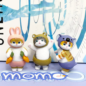 5 pièces/ensemble Mofusand PVC Anime Figure jouets <span class=keywords><strong>Arty</strong></span> dessin animé chat à la mode jouer ornements mignon décor Surprise cadeau fille jouets - Product Image 5