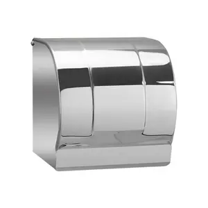 Stainless Steel Roll Paper Tissue Holder Wall Mounted Tissue Box for Home Bathroom Kitchen with Smooth Surface Toilet Dispenser