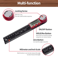 Steeltreks Hardware Other Hand Tools 200mm 300mm Meter Inclinometer Digital Ruler Electronic Goniometer Protractor Angle Finder