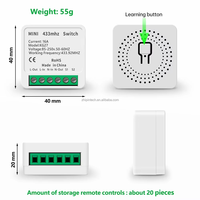 Interruptor de Luz Inalámbrico RF 433MHz AC 110V/220V/240V 16A, Módulo de Control Remoto con Funciones de 2 Vías y Temporizador, Alcance de 10-50m