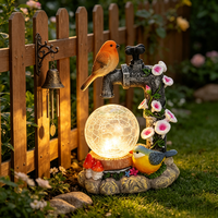 Sculpture d'oiseau de jardin personnalisée à LED solaire IP65, petite fontaine décorative extérieure pour la maison, la cour et les allées