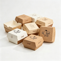 Boîte à hamburger en papier kraft biodégradable à bas prix pour la livraison de restauration rapide