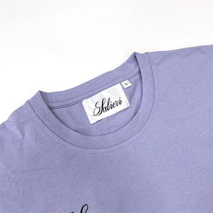 Magliette all'ingrosso con Logo in cotone ricamato e Design <span class=keywords><strong>viola</strong></span> con motivo di stampa personalizzato - Product Image 5