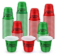 Mini tasses jetables en plastique de 2 oz verres à liqueur personnalisés pour le thé café nourriture bière jus de fruits lait pour Halloween et Noël