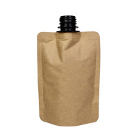 Pochettes d'emballage liquide écologiques et recyclables, sachets de recharge pour lotion de soin personnel, sacs en papier kraft, pochettes à bec verseur