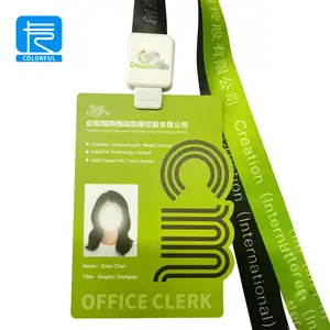 Custom CR80 PVC Card Identification Card Plastic Staff Employee Badge ID Card With Lanyard