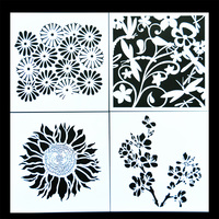 Pochoirs de peinture de carreaux en matériau PET, 10 pièces de 6x6 pouces, pour peinture découpé au Laser, murs, tissu, aérographe, meubles, sol
