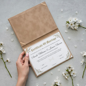 Cadeaux d'entreprise, dossier en velours vert à couverture rigide A4 avec estampage à chaud doré - Product Image 5