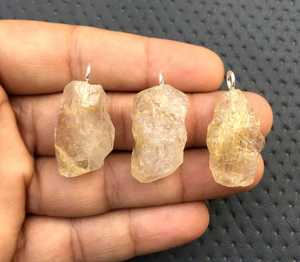 Top Qualité Naturel Doré Rutile Non Traité Pierre Précieuse Brute 3 Pièces 92.5 En Argent Sterling À La Main Pendentif En Gros - Product Image 4