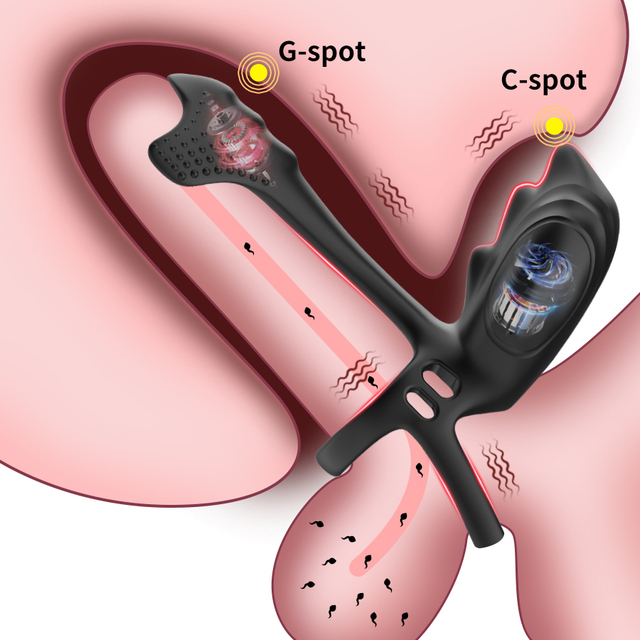 Male Vibrating Penis Massager with Remote Control and Locking Ring Silicone Soft Sex Toy