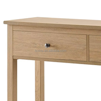 Console d'entrée moderne de luxe avec placage clair, armoire en bois de haute qualité, deux tiroirs de rangement pour la maison, l'hôtel ou la villa