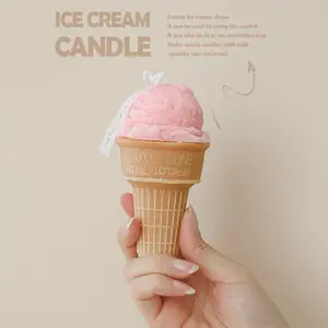 Fake Ice Cream Food Model Birthday Candles Lollipops Smokeless Cake Topper Candle for Party Supplies and Wedding Favor