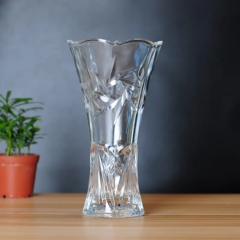 Aangepaste Transparante Glazen Vazen In Drie Verschillende Patronen Glazen Bloemenvaas Voor Thuis Decoratie