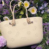 Fungoofun EVA femmes épaule sac à bandoulière étanche fermeture à glissière lettre décoré sac à main avec chaîne doublure en Polyester
