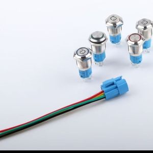 12 มม.ปุ่มกดโลหะสวิตช์ล็อคตัวเองพร้อมไฟแสดงสถานะกันน้ำ IP65 หัวกลม 3-6V 12V-24V 220V - Product Image 4