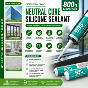 Sellador de Silicona Neutro Monocomponente Impermeable para Muros Cortina de Vidrio, Sellador Premium en Tubo para Construcción y Carpintería - Product Image 5