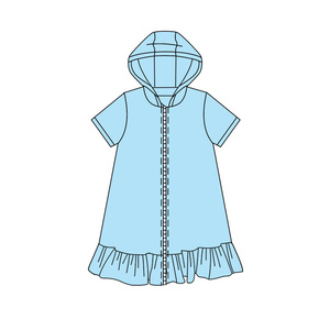 Sudadera con capucha para niñas, personalizada, informal, de color liso y a rayas, con cremallera y volantes, vestido de yoga, ropa deportiva para hermanas, ropa infantil al por mayor - Product Image 4