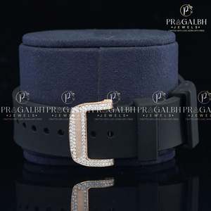 Attractive Iced Out Noir Ceinture En Caoutchouc Automatique Moissanite Montre Pour Hommes Prix De Gros - Product Image 3
