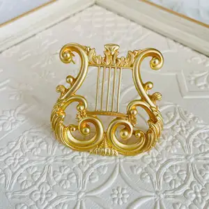 Брошь-Гарпа классическая элегантная Золотая брошь в стиле стерео для творчества в дворцовом стиле мужская и женская матовая брошь из сплава аксессуары