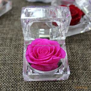 Бесплатный образец 1 шт. вечный цветок обещание кольцо коробка красная роза маленькое кольцо коробка сохраненные розы мини-коробка кольцо - Product Image 2