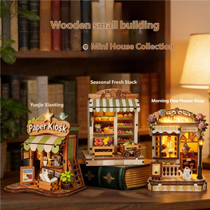 Kit de bricolage pour maison miniature et maison de poupée - Coin lecture avec miniatures de maison de poupée, ensemble complet de maison de poupée miniature - Product Image 5