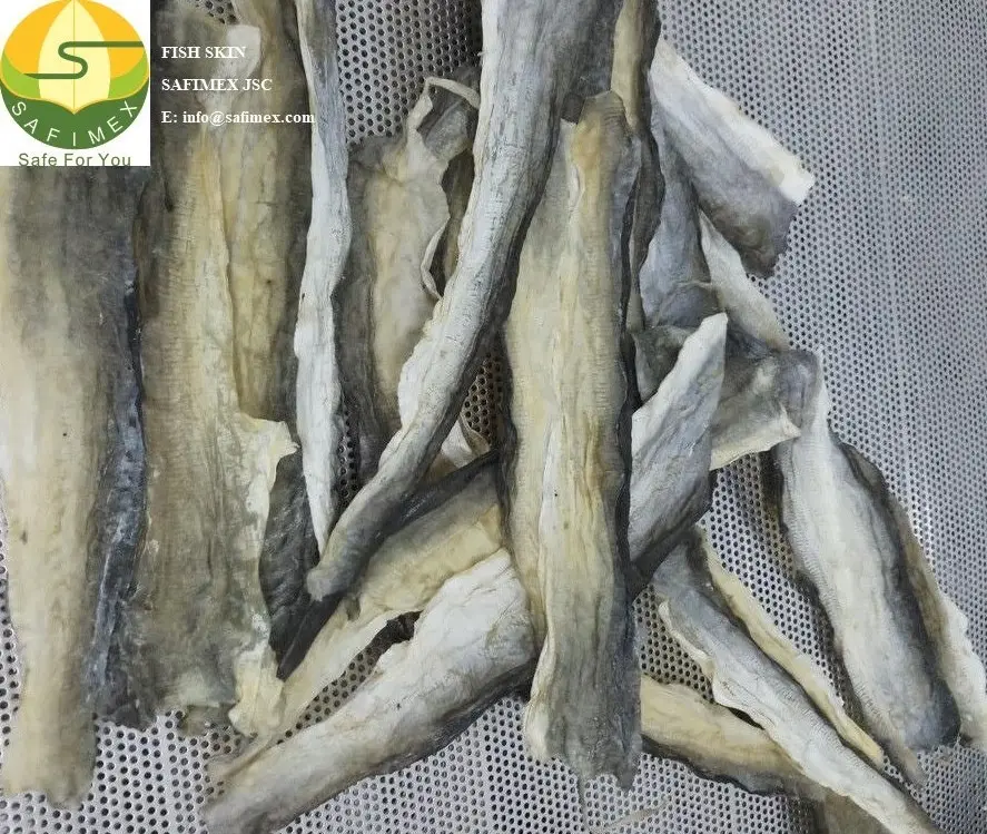 De piel de pescado-seca Piel de pez Pangasius - Basa pescado piel para la venta
