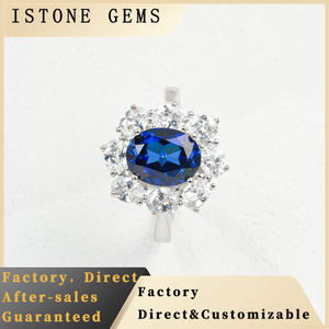 Bague en argent sterling 925 avec saphir cultivé en laboratoire - Product Image 5