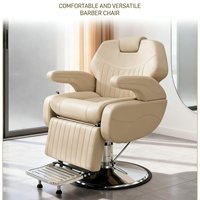 Chaise de coiffeur de salon pivotante à 360 degrés, inclinable hydrauliquement, en cuir, de qualité supérieure