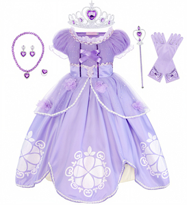 Costume de film de conte de fées pour enfants, filles, Elsa, Anna, Aurora, Petite Sirène, Moana, Sofia, Belle, <span class=keywords><strong>Raiponce</strong></span>, Jasmine, <span class=keywords><strong>Halloween</strong></span> - Product Image 2