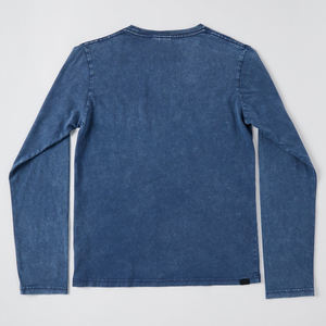 Personnalisé décontracté coton enfants vêtements hauts pullover couleur unie bébé garçons vêtements bleu minéral adolescent aller à <span class=keywords><strong>la</strong></span> poche à manches longues t-shirt - Product Image 2