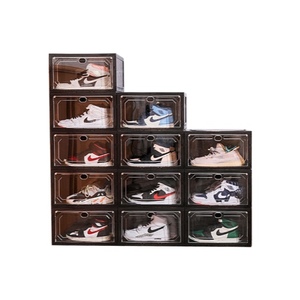 Clear Plastic Sneakers Plastic Sneaker Display Magnetic Stackable Transparent Shoe Box Stackable Plastic