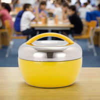 Boîte à lunch en acier inoxydable double couche Cute Eco-Friendly Freshness Conservation 2 compartiments Dual Tier Bento Food