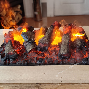 [Directo de Fábrica] <span class=keywords><strong>Chimenea</strong></span> Eléctrica Decorativa Personalizada con Llama de Imitación de Madera Realista, Inserto para Esquina, 3 Lados de Vidrio - Product Image 4