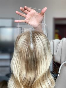 2025 tímido mejor calidad envío gratis al por mayor Toppers de cabello humano femenino 20 pulgadas 5x5 encaje frontal 8x8 Topper - Product Image 5