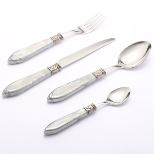 Custom Logo Premium Quality Tableware 18/10 Stainless Steel Metal Acrylic <strong>Handle</strong> Cutlery Set Elegant <strong>Flatware</strong> for Hotel Wedding - Product Image 2