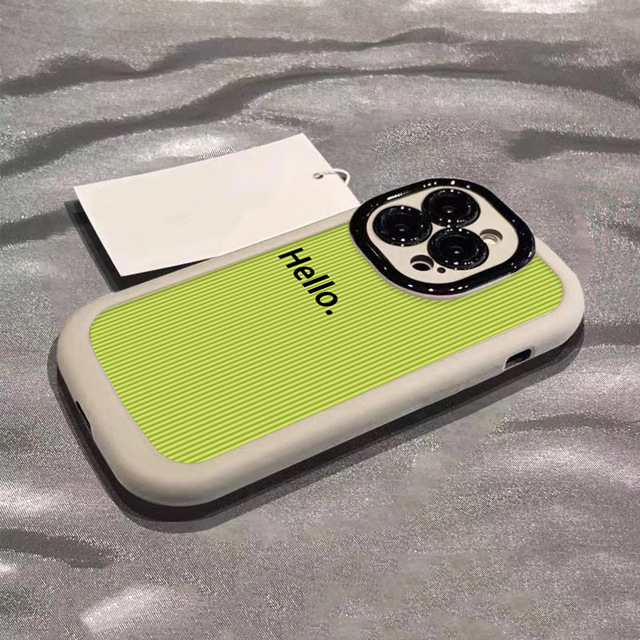 Hello Simple Design TPU Mobile Phone Cover for Apple 15 New for iPhone 14 Pro Max 13 6/7P/16 Cute Cute Protection Striped Design