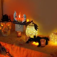 2024 nouveau produit fantôme feu de camp scintillant veilleuse Halloween veilleuses avec capteurs de lumière