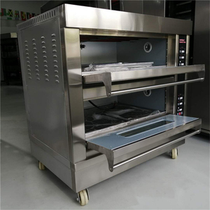 Horno de gas de dos pisos y cuatro placas con vidrio doble capa a prueba de explosiones y quemaduras, triple aislamiento, máquina automática para snacks - Product Image 2
