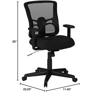 Silla de Oficina Alera Moderna con Respaldo Medio, Negra, Reposacabezas Ajustable, Material de PP y Aluminio, Giratoria, para Hogar y Hotel - Product Image 1