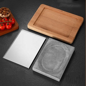 <span class=keywords><strong>Pietra</strong></span> <span class=keywords><strong>lavica</strong></span> piastra di bistecca <span class=keywords><strong>con</strong></span> Sapele vassoio in legno di cottura pietre calde per bistecca griglia interna frizzante bistecca calda Set di pietre - Product Image 4