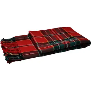 Plaid BLUE PHOENIX Custom Tartan Blanket 100% Wool Classic Scottish Plaid Durable Washable Tassel High Quality For Women