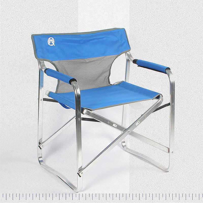 Sky blue director chair with aluminum silver bracket