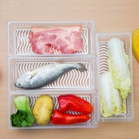 Réfrigérateur écologique Boîte de rangement des aliments Congélateur Réfrigérateur Organisateur avec plateau de vidange