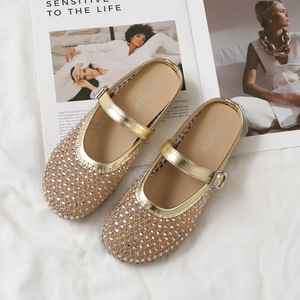 Mules Mary Jane con Pedrería Multicolor para Mujer, Zapatos Casuales Planos y Brillantes sin Talón para Uso Diario y Fiestas - Product Image 4