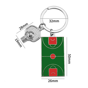 Porte-clés promotionnels personnalisés en gros en métal Souvenir terrain de basket - Product Image 1