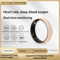 Bague connectée mate style européen et américain simple pour couple, avec suivi de fréquence cardiaque, d'oxygène sanguin, de sommeil, podomètre et détecteur d'humeur